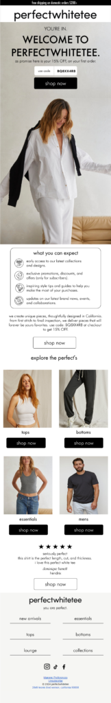 Perfectwhitetee - Welcome Email Redesigned